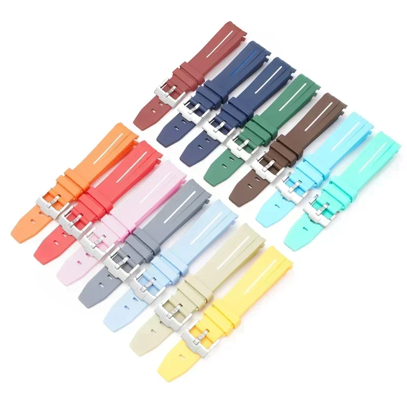 Silicone Diving Sport Watch Band – Waterproof Curved End Rubber Strap