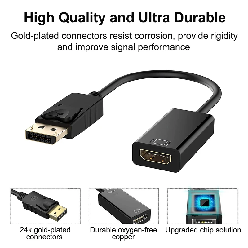 DP-HDMI ȣȯ ̺ , HP/DELL Ʈ PC ÷ Ʈ-HDMI ȣȯ ڵ ȯ, -, 4k