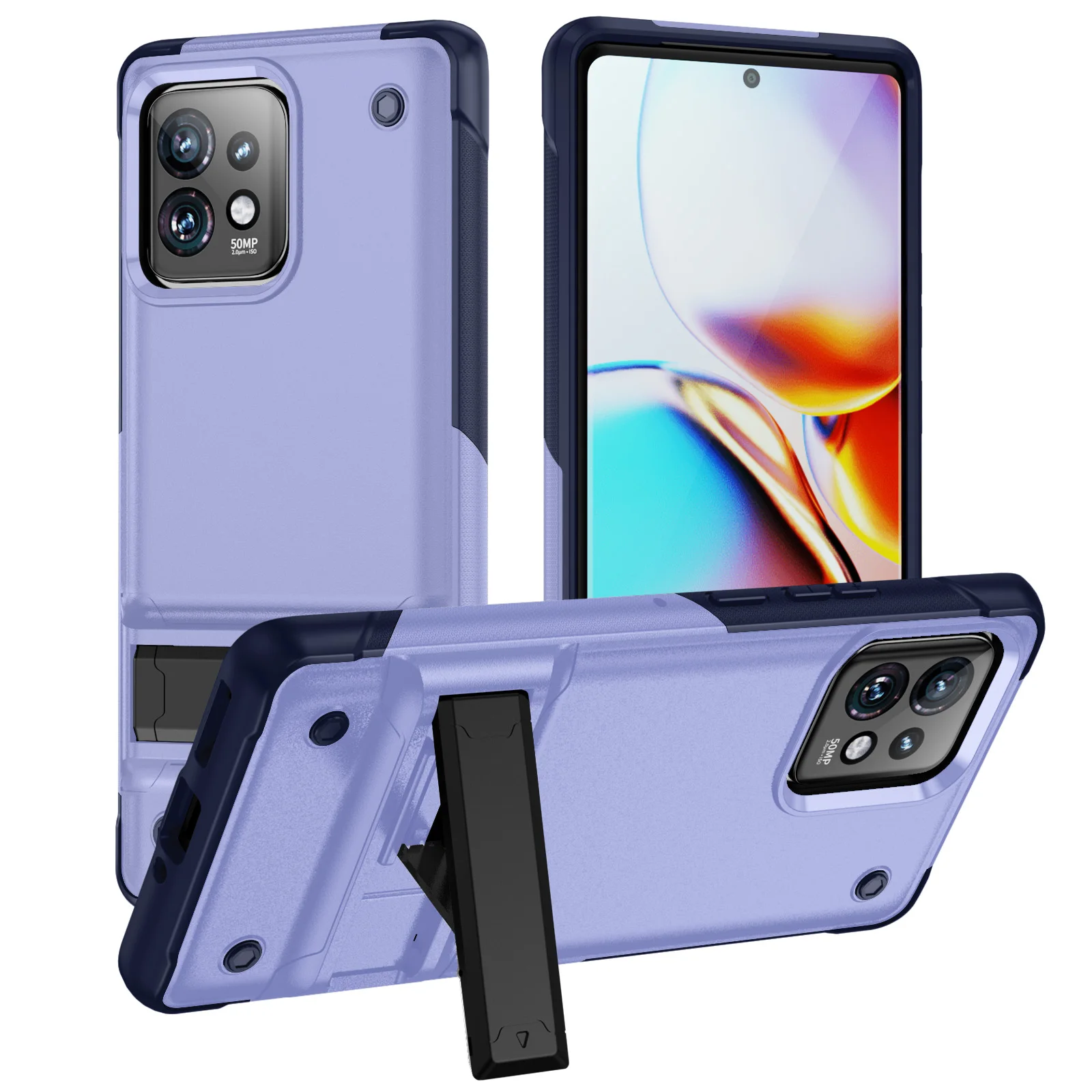 

For Moto Edge Plus Case Luxury Heavy Armor Shockproof Cover for Moto G Power G Stylus Invisible Bracket Case for Motorola G PLAY