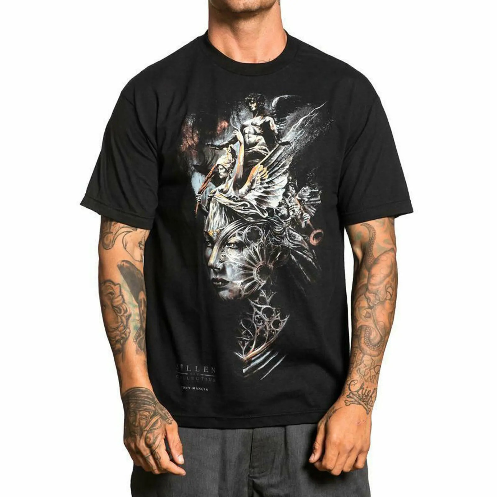 

Fashion Mancia Legion Tattoo Art Printed T Shirt. Short Sleeve 100% Cotton Casual T-shirts Loose Top Size S-3XL