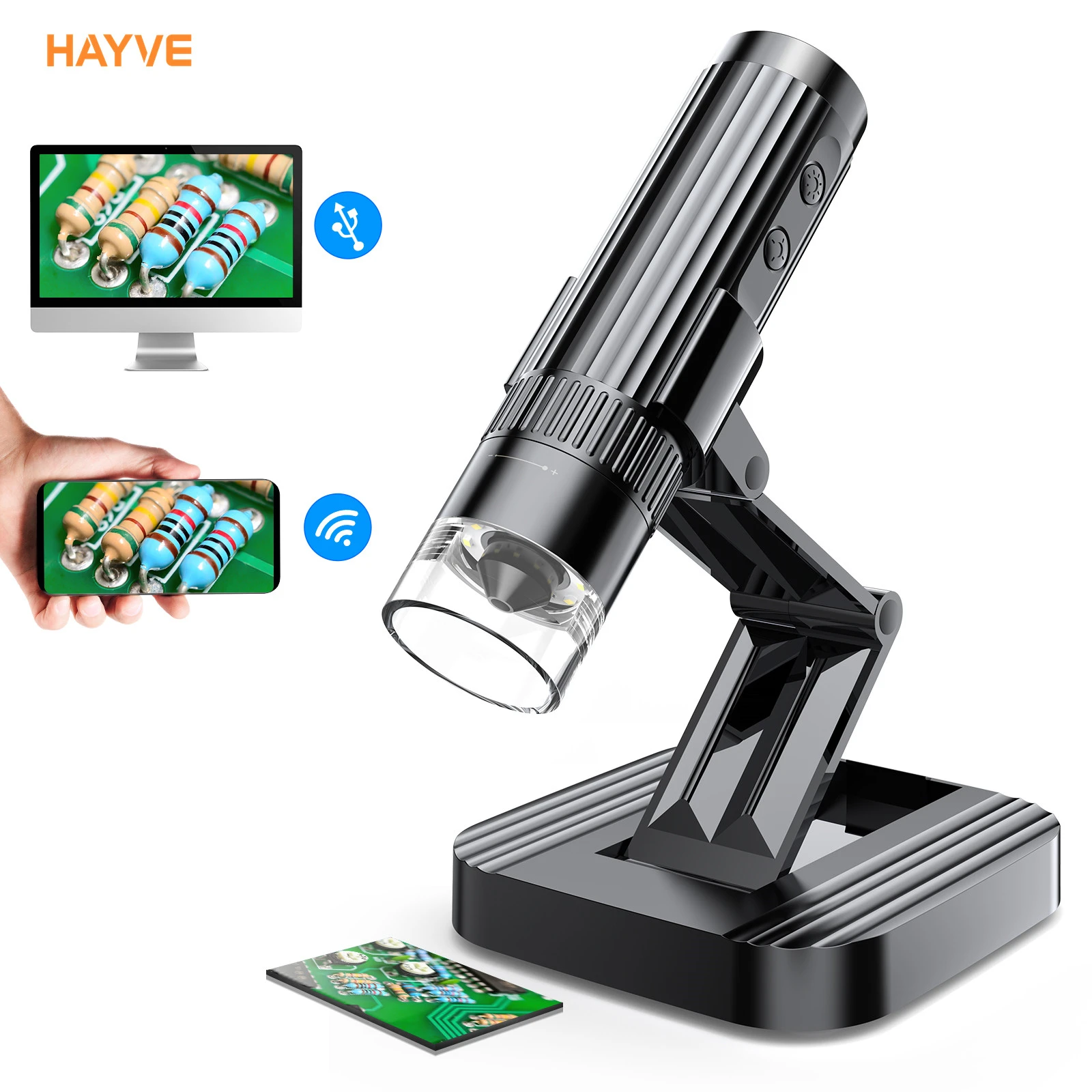 Hayve Wireless Digital Microscope 1000X 1080P HD Portable Soldering Microscope USB Coin