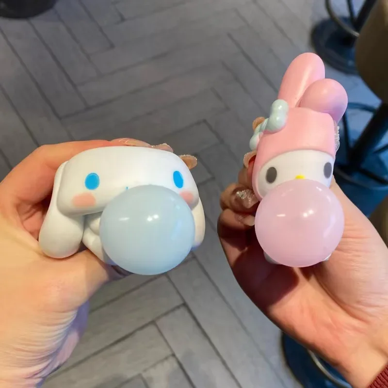 MINISO 산리오 감압 장난감, 애니메이션 쿠로미 슬로우 리바운드 장난감, 카와이 시나모롤 핀칭 음악, 창의적인 스퀴즈 버블, 아이 선물