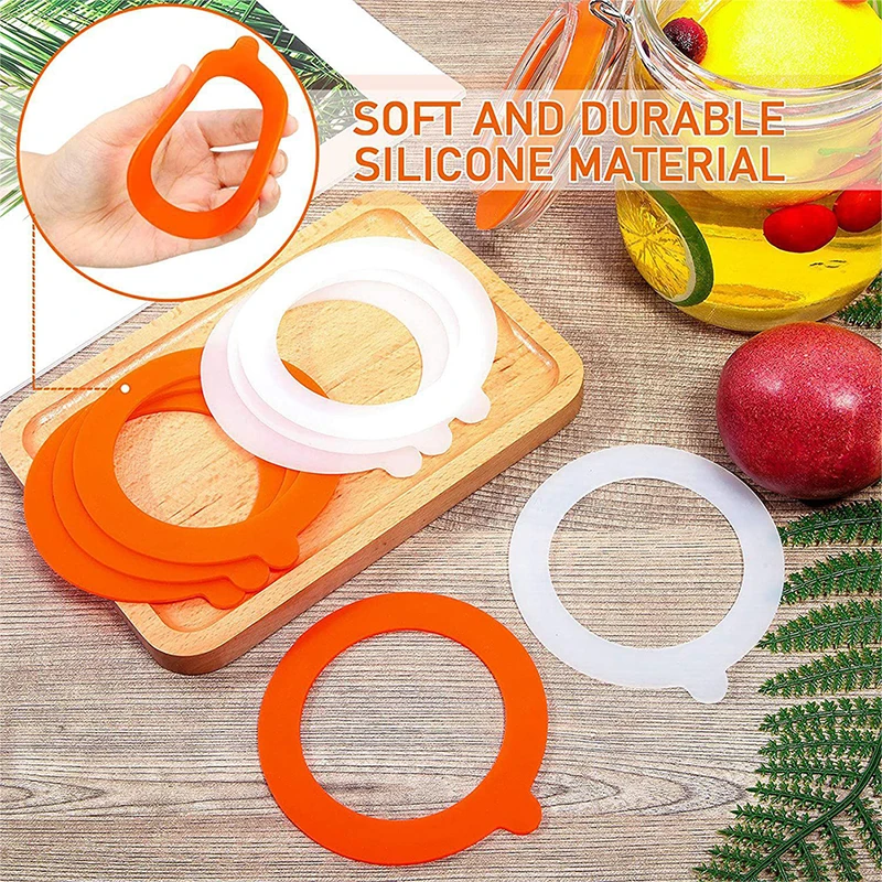 5-Pack Airtight Silicone Gasket Seals for Glass Jars and Storage Containers