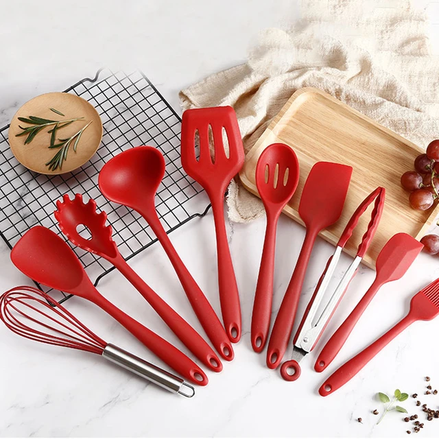 13PCS Silicone Kitchen Tools Cooking Sets Soup Spoon Spatula Non-Stick  Shovel With Wooden Handle Special Heat-Resistant Design - AliExpress