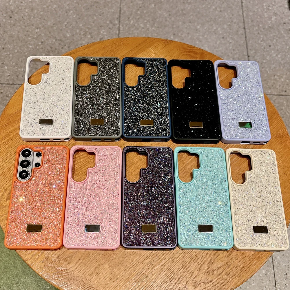 Multicolored Rhinestone Glitter Phone Case with Camera Protection