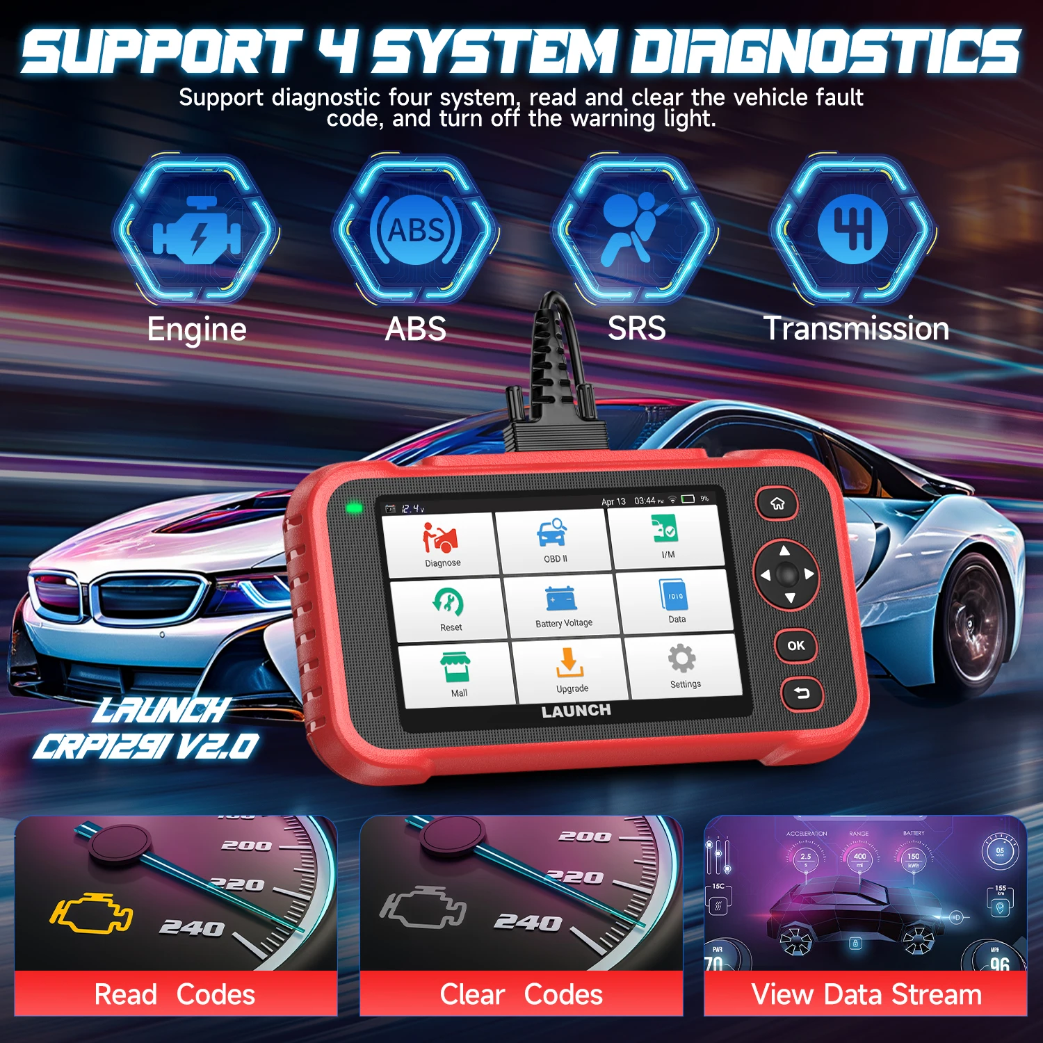 LAUNCH CRP129X PLUS Diagnostic OBD2 EOBD Sistemas Completo EPB/SAS/TPMS - Foto 9