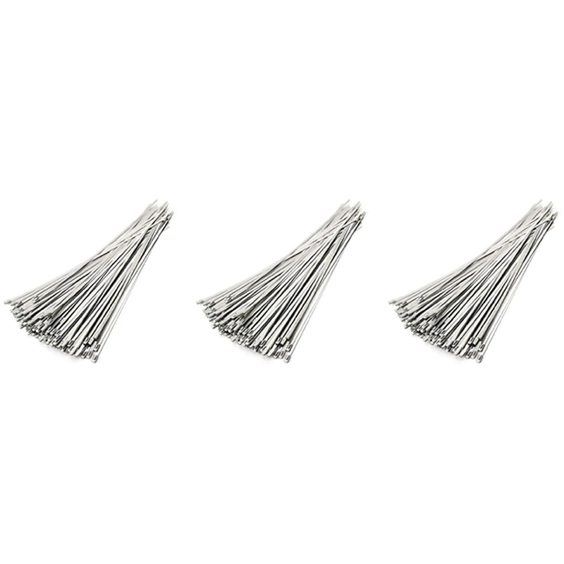 

Stainless Steel Cable Ties, 300 Pcs 7.9 Inches Heavy Duty Self-Locking Cable Zip Ties, Metal Exhaust Wrap Locking Ties