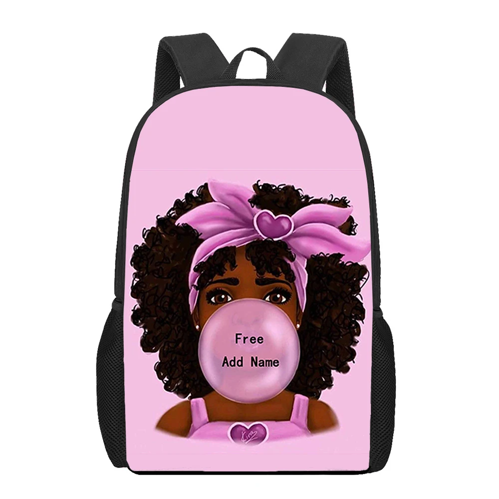 

Black girl painting Pretty 3D Printed Book Bag Men 16 Inch Backpack For Teen Boys Kindergarten Bagpack Children Mochila