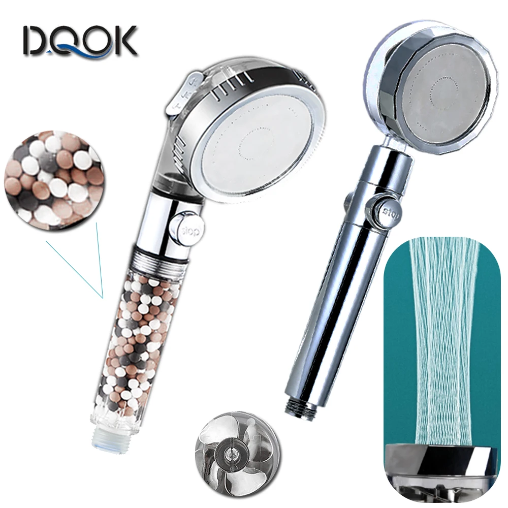 Shower Head Shower Nozzle Shower Head Water Saving Flow 360 Degrees Rotating With Small Fan ABS Rain High Pressure spray Nozzle Bathroom Accessories