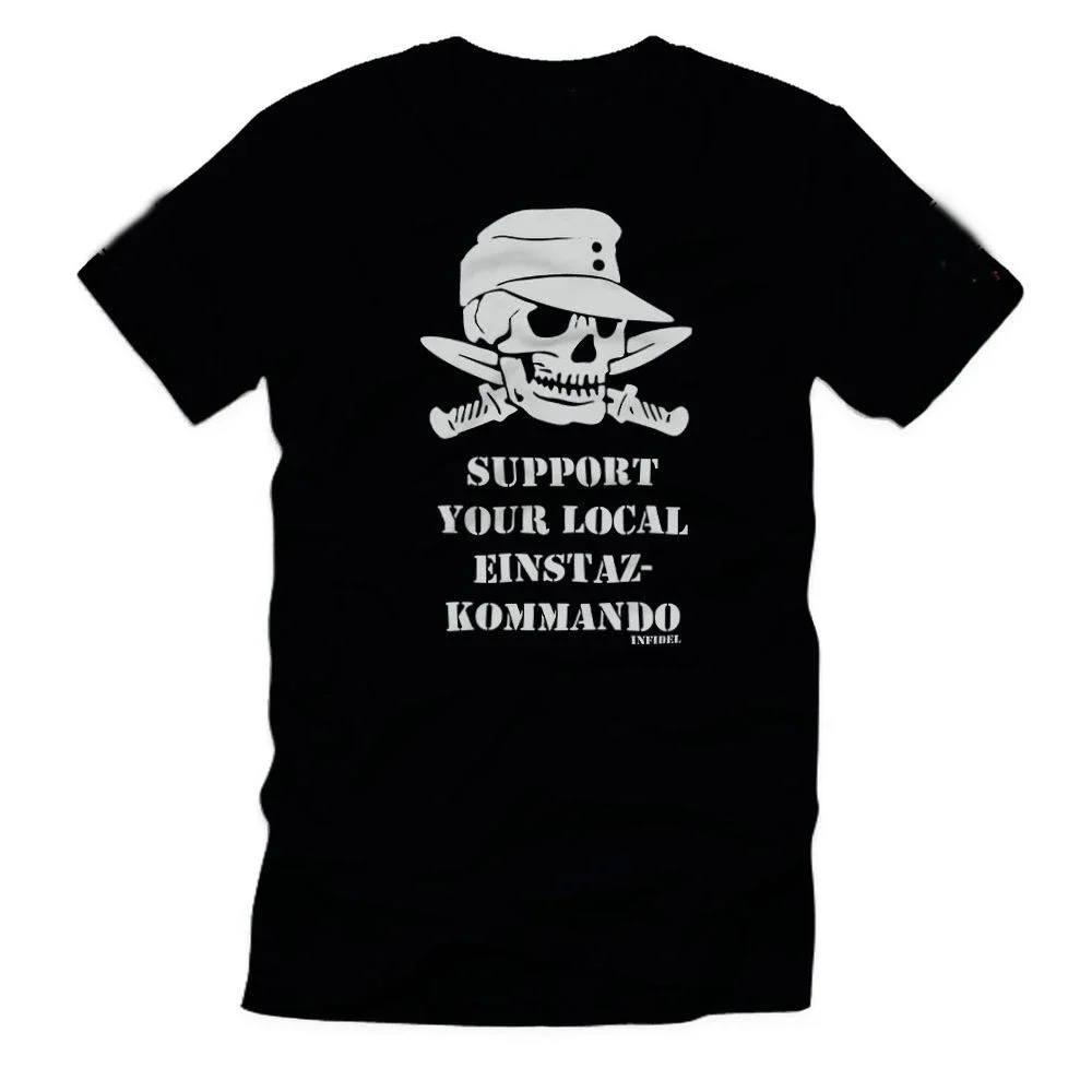 Support Your Local Kommando Soldaten Totenkopf Gebrigsj&auml;ger T-Shirt Summer Cotton Short Sleeve O-Neck Mens T Shirt S-3XL