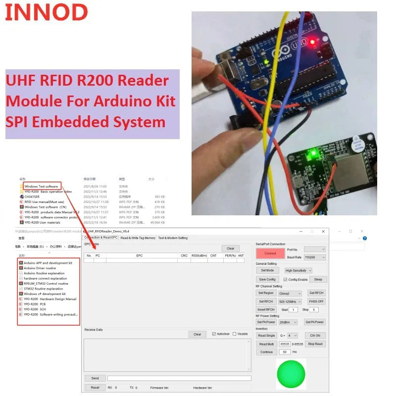 Módulo leitor RFID UHF de longo alcance (R200) – Micro USB, TTL UART ...