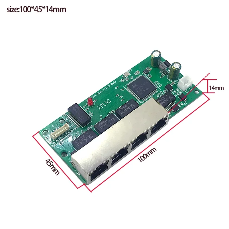 5포트 10/100/1000M 5V-16V, 9V-48V 이더넷 네트워크 산업용 스위치 모듈