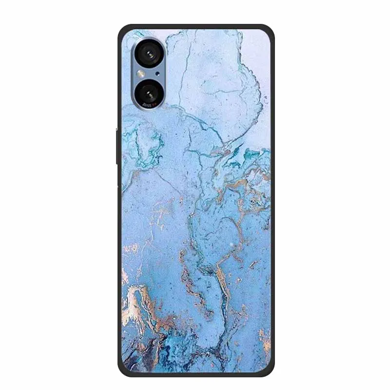 Elegant Marble Shockproof Soft Silicone TPU Back Cover for Sony Xperia 5V - Premium Phone Protection Case