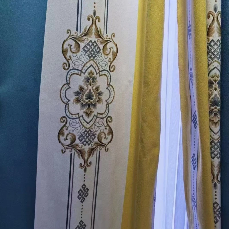 2 Panels European-style Luxury Curtains For Living Room Bedroom Thickened Simple Blackout Curtain Finished Custom Window Drapes