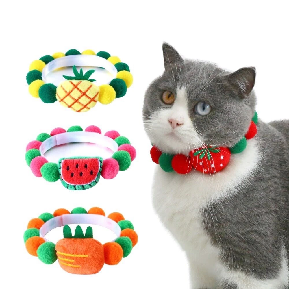 Collar de bolas de pelo de flores de arcoíris para mascotas, accesorios de aseo para perros y gatos, accesorios para conejos, pieza| | -