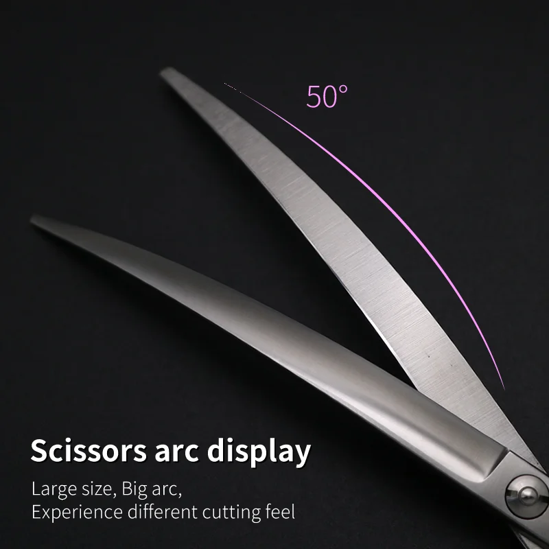 Crane Big Curved Scissors 50&deg; 7.5/8inch Pet Dog Grooming Scissors Big Size Pets Hair Super Curved Shears dog grooming scissors hairdressing scissors hair trimmer scissors