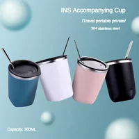 300ML Cafe Thermal Cup Stainless Steel Coffee Mug Leak-Proof Thermal Mug Insulated Water Bottle Milk Tea Cold Cup Drinkware 2