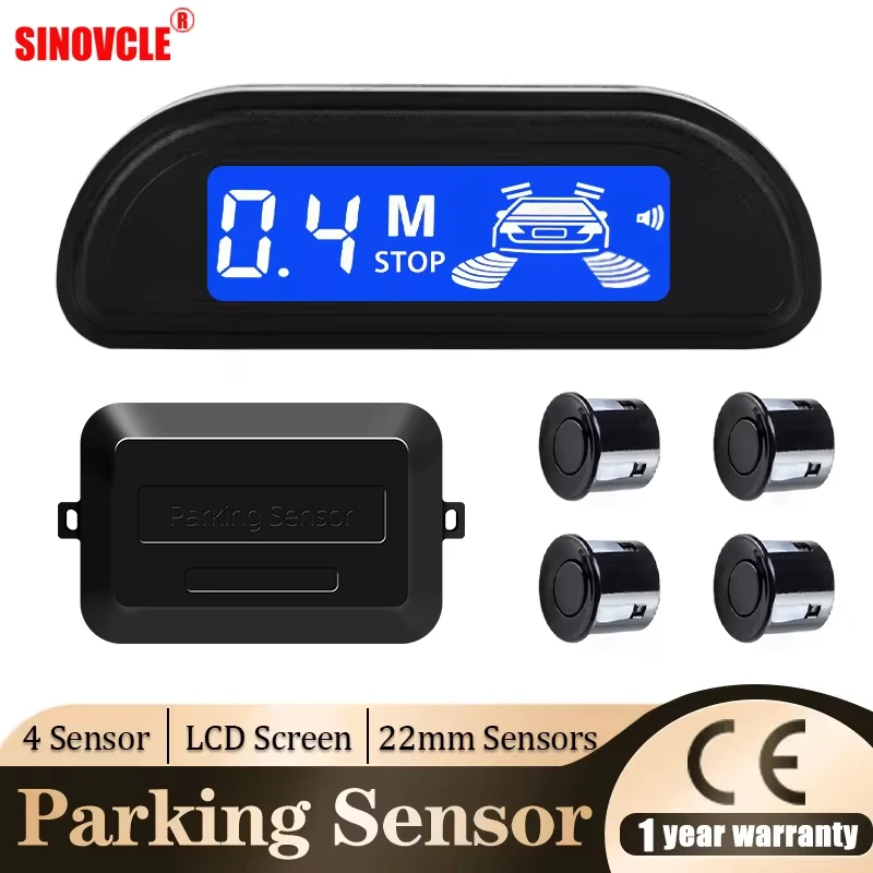 Car Parking Sensor Kit With Auto Parktronic Reverse LED Monitor 4 Sensors Radar Detector System Backlight Display