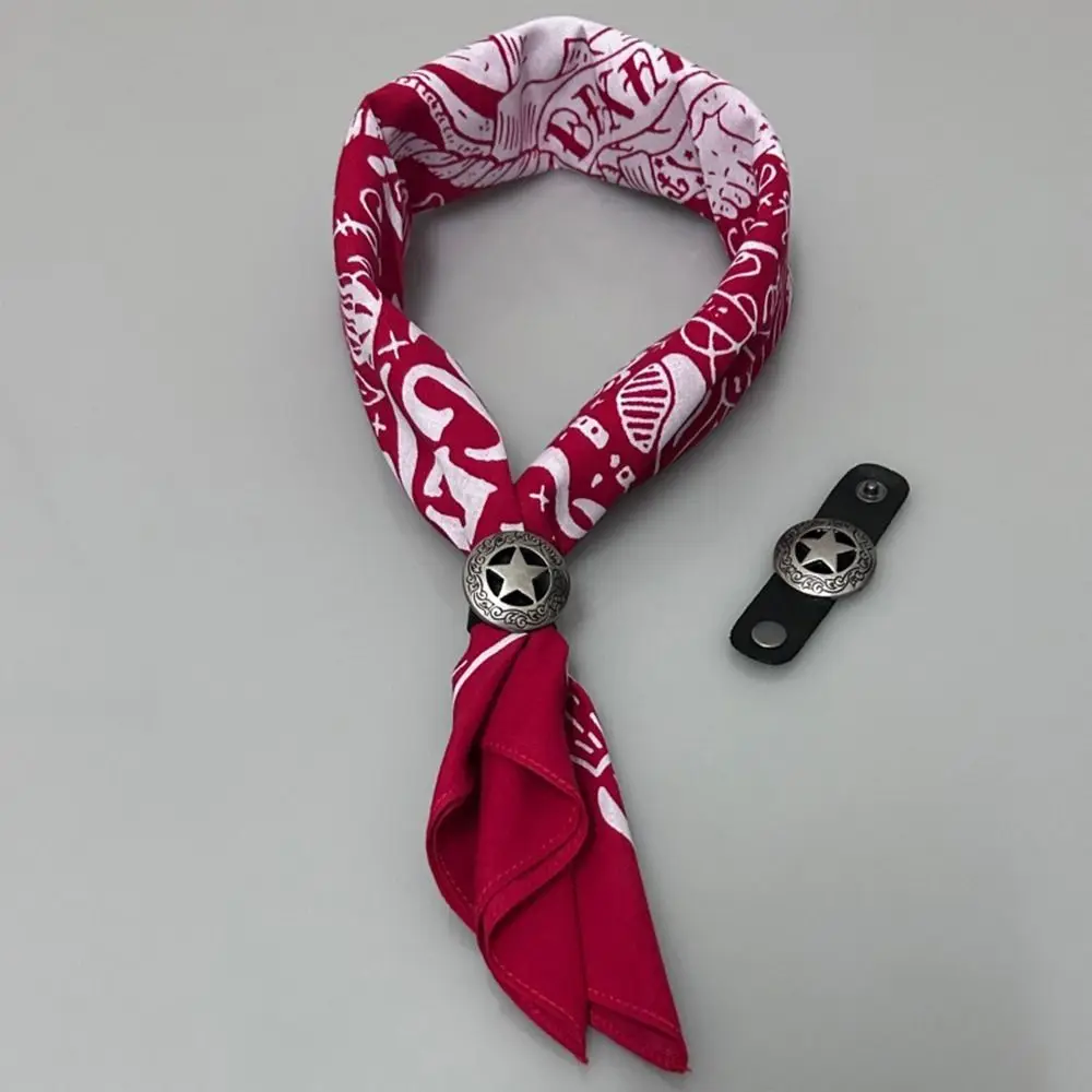 Fashion Oversized Bandana Scarf Western Style With Floral Buckle Hip Hop Head Scarf Cotton Square Scarves Headwear