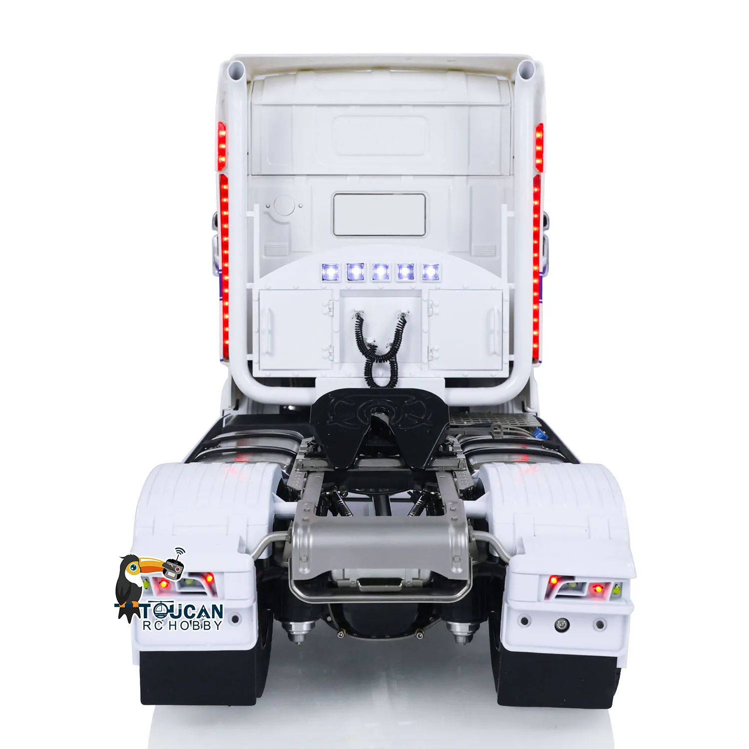 1/14 4x4 RTR Metal Chassis R730 RC Tractor Truck Transport Vehicle Smoke 3-speed DIY Painted Finished Car Light Sound Toys Model 6