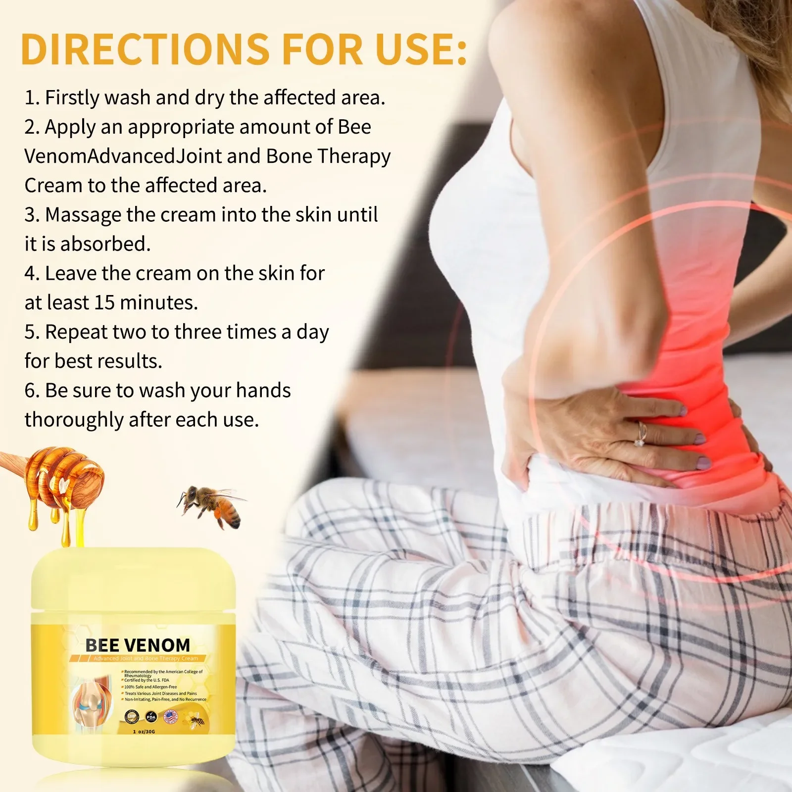 Description Picture 6 of item30g High-Quality Advanced Joint And Cream Propolis Joint Cream Soothing Provides For Neckwaistback Hand Feet And Leg Durable