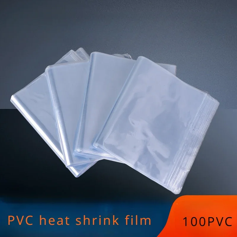 

100pcs SPVC Shrink Film Bags 21-25cm Wide Heat Shrink Film Dust and Moisture-proof Light Blue Transparent Protective Membrane