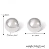 Boucles d'oreilles rondes à grande boule en acier inoxydable pour femmes et filles, Punk, mode géométrique demi-métal, bijoux de fête tendance, cadeau
