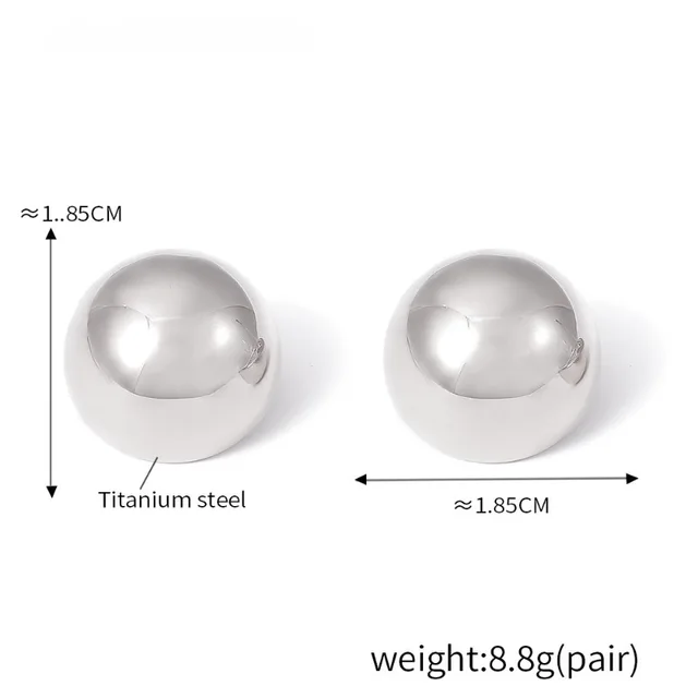 Boucles d'oreilles rondes à grande boule en acier inoxydable pour femmes et filles, Punk, mode géométrique demi-métal, bijoux de fête tendance, cadeau