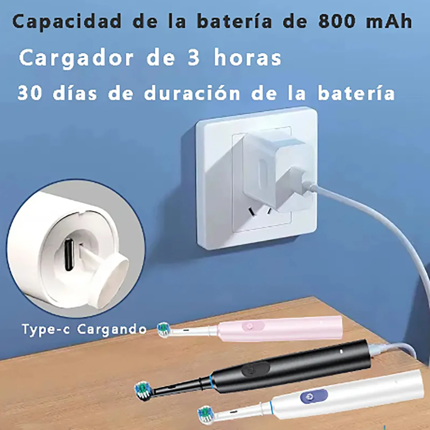 Smart Electric Toothbrush Rechargeable Tooth Brush 5 Mode Smart Timer Teeth Clean Electric Teethbrush with 8 Teethbrush Heads