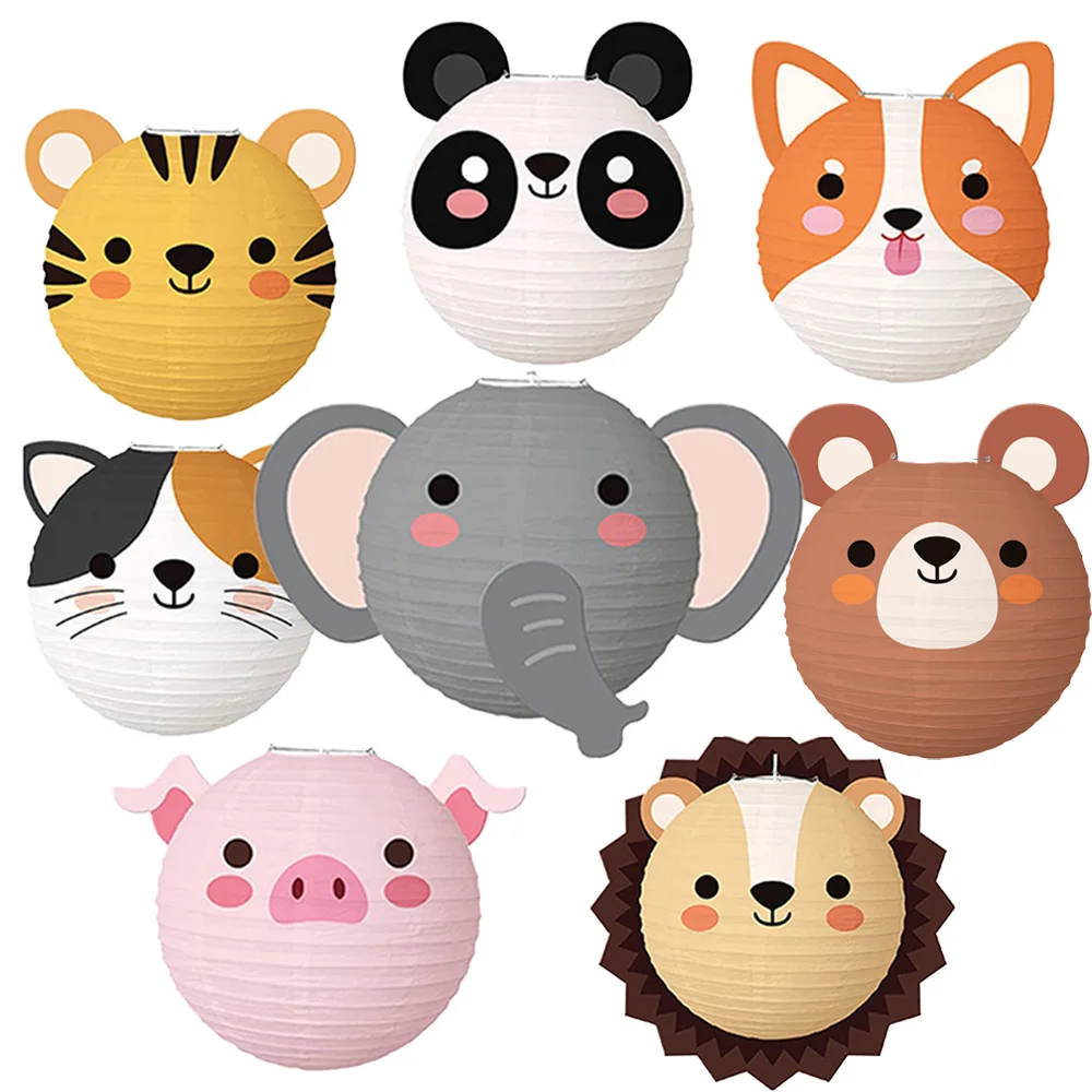 

Farm Animal Paper Lanterns Birthday Party Kids Baby ShowerDecorations Barnyard Hanging Lanterns Home Decor Fox Pig Rabbit