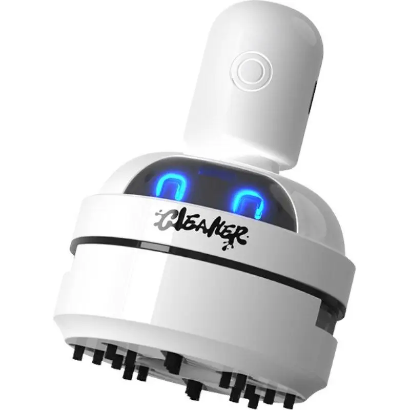 Compact USB Rechargeable Desktop Vacuum Cleaner with Adjustable Suction Levels - Portable and Quiet Dust Sweeper for Home, Office, and School Use