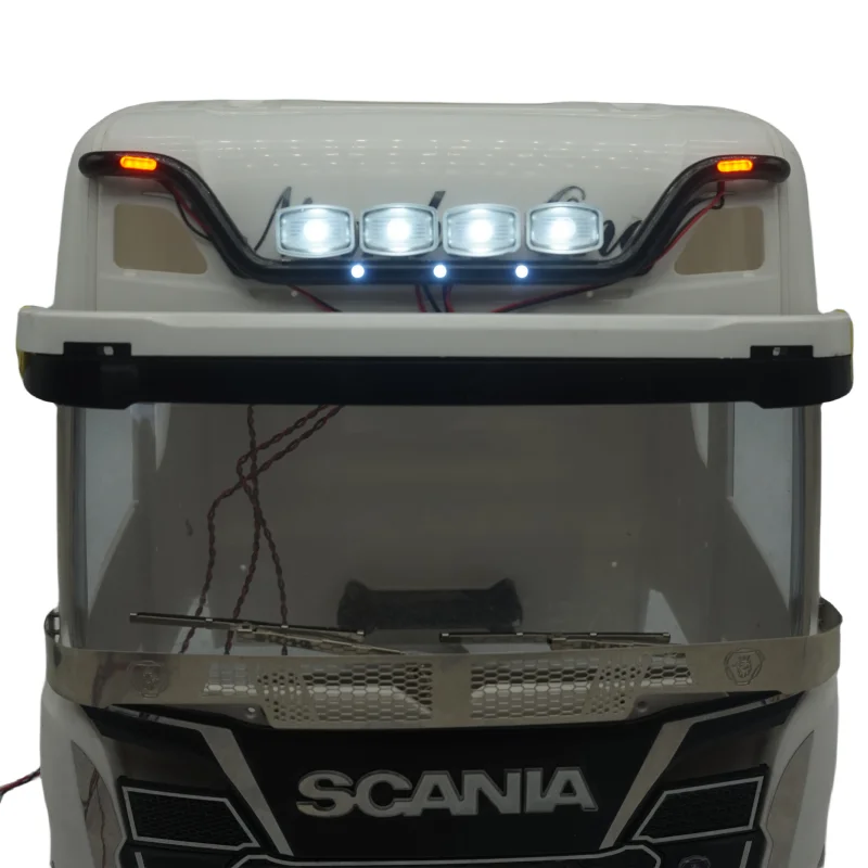 Square Front Dome LED Light Spotlight Lamp for Tamiya 1/14 RC Truck Scania 770s Actros Volvo Tractor RC Trailer LESU Tamiya Part 2