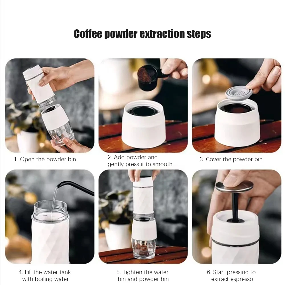 Portable Coffee Machine Espresso Maker Hand Press Capsule Ground