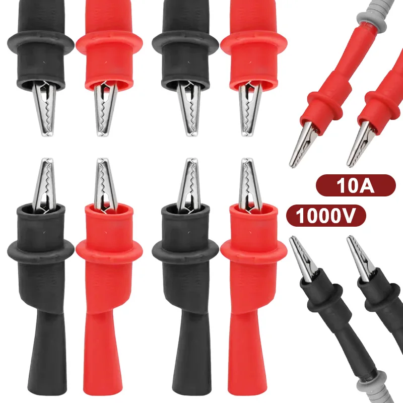 4Pcs Crocodile Test Clips Alligator Clips Multimeter Test Leads Alligator Clamp 10A 1000V for Testing Probe Meter 4Pcs Crocodile Test Clips Alligator Clips Multimeter Test Leads Alligator Clamp 10A 1000V for Testing Probe Meter