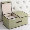 Storage Box Cotton Fabric Foldable Lid With Cover Storage Box Clothing Underwear Socks Storages Children'S Toys Storage Box 2