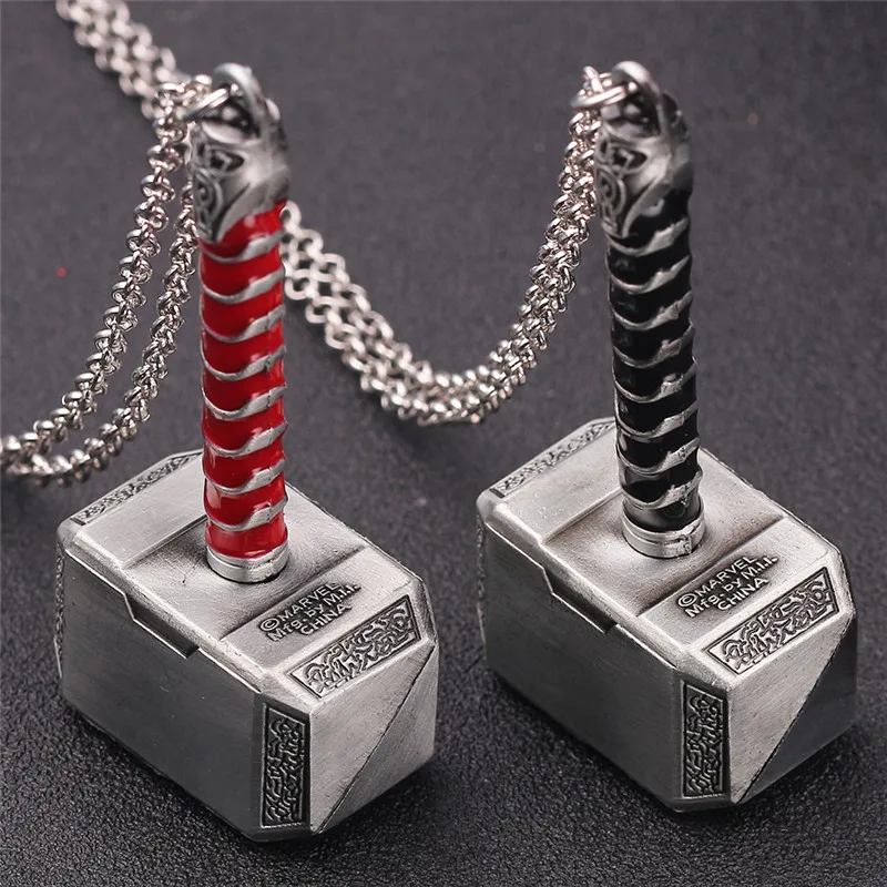 Marvel Superhero Thor Collana Thor'S Hammer Mjolnir Ciondolo Collo Catena Accessori Per Gioielli Di Tendenza Da Uomo
