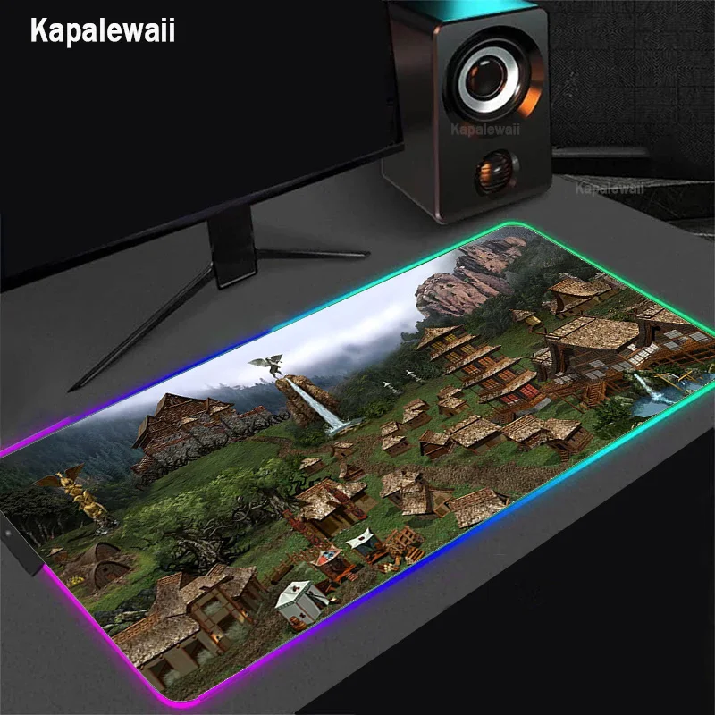 

Heroes of Might and Magic Mouse pad Gamer Led Rgb 7 Colors Large Mousepad 900x400 Desk Mat LED Backlit Mause Mats XXL Office Pad