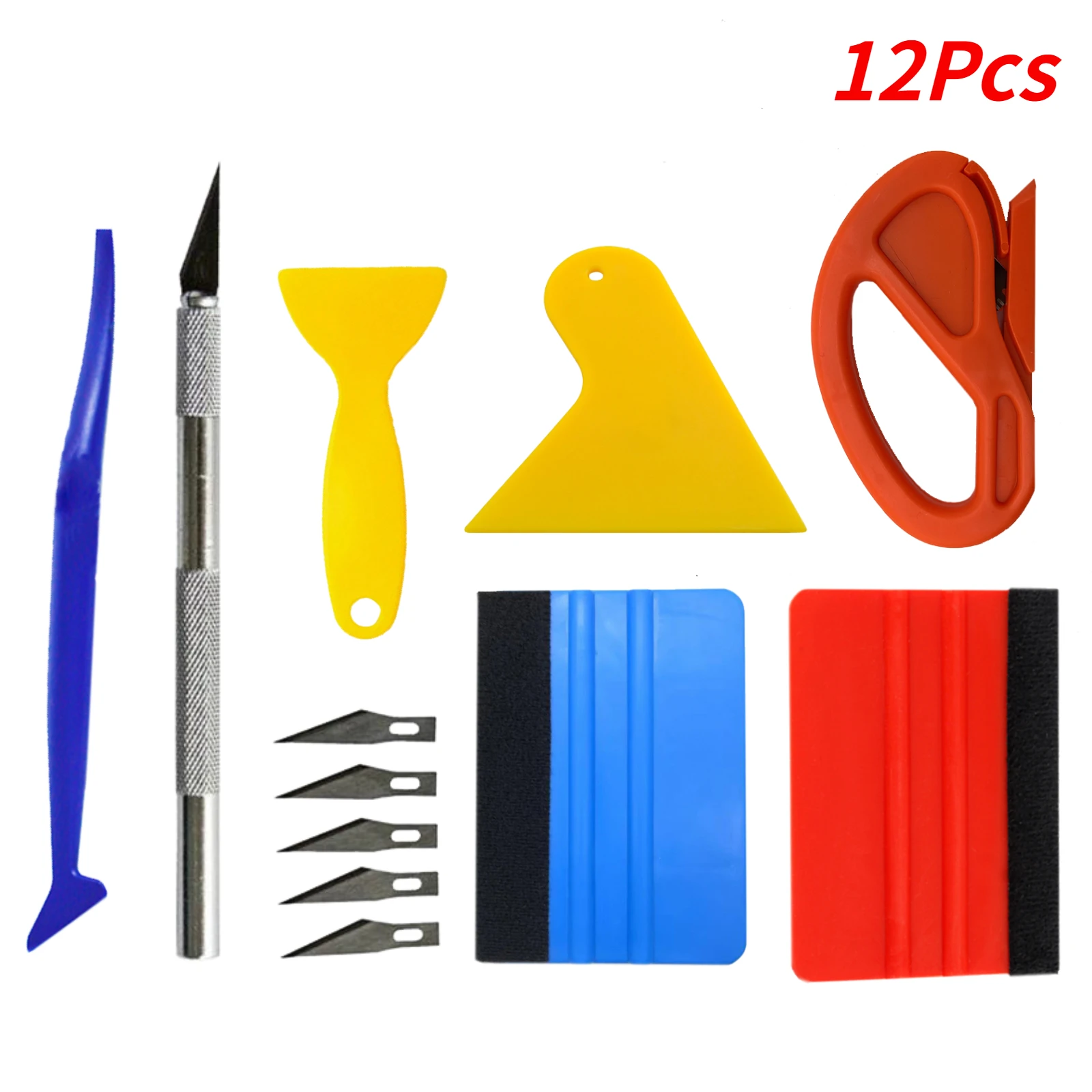 12Pcs Small Scraper For Car Window Film Car Vinyl Wrap Tool Kit Glass Cleaning Can Be Used For Mobile Phone Film Car Accessories 1