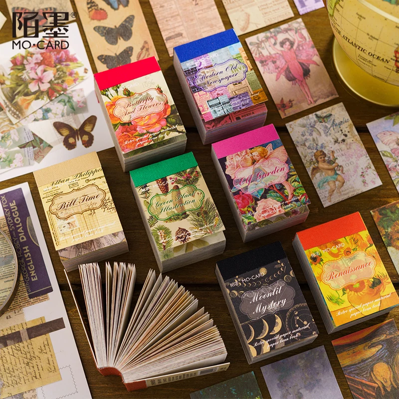 

100pcs Vintage Modern newspaper flower bill Material Paper Decorative background paper Diary Album Lable Junk Journal Planner