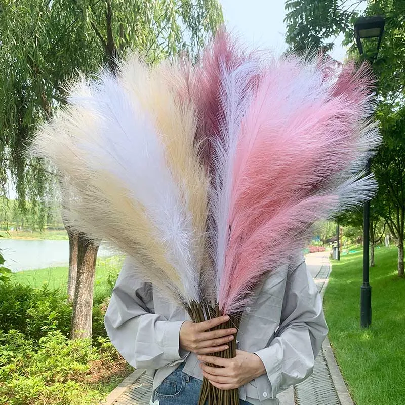 Description Picture 6 of item100cm Artificial Plant Pampas Reed Fake Bouquet Dried Flower Grass Party Home DIY Decoration Wedding Decor Simulation Plants