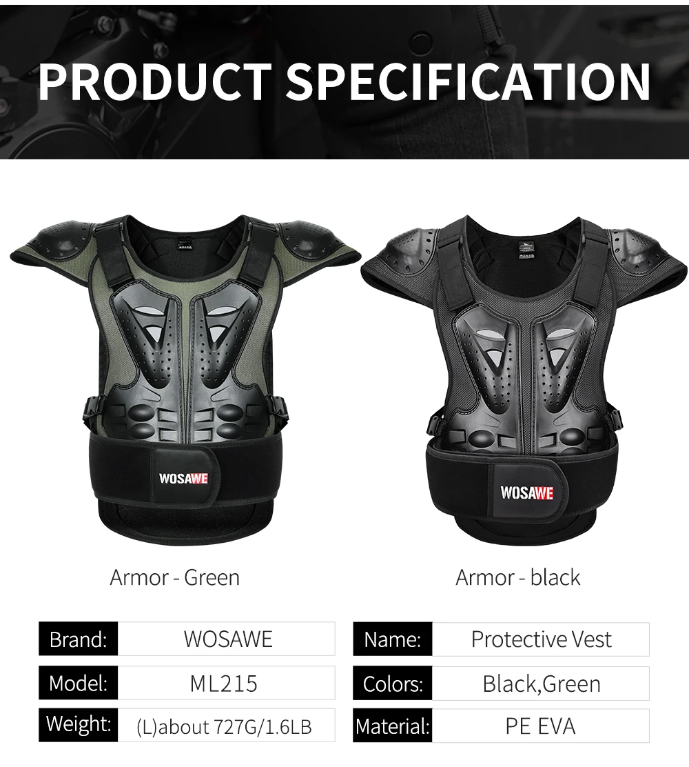 WOSAWE Motorcycle Jackets Men's Full Body Armor Protection Jackets Motocross Enduro Racing Moto Protective Equipment Clothes motorcycle armor,motorcycle body armor,motorcycle jackets