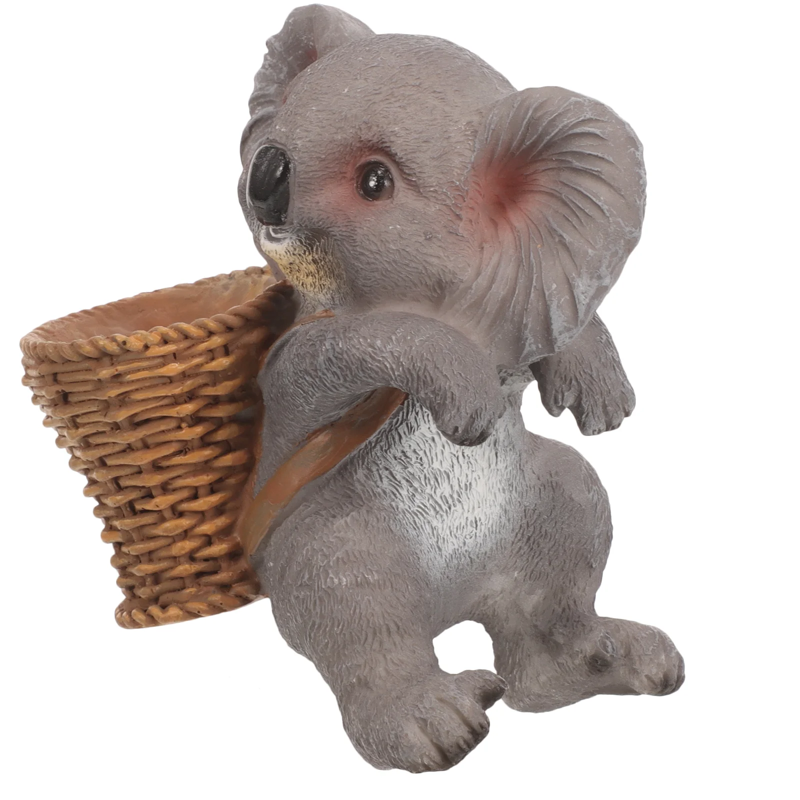 

Home Decor Aquarium Ornaments Resin Koala Figurine Mini Cartoon Decoration Basket For Office Supply Small Model