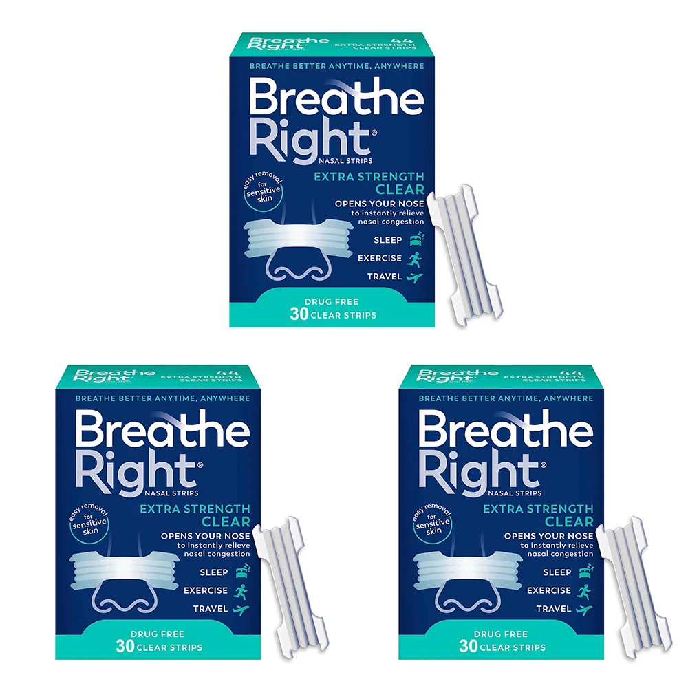 Sleep Nasal Strips 30/60/90Pcs Sleep Nasal Strips Nose Breathe Strips Anti Snoring Nose Strips for Breathing Exercise Air Inhalation and Improve Sleep