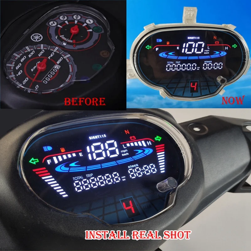 

1 Pcs Motorcycle Digital Instrument Assembly Speedometer Tachometer Odometer For Yamaha Sight 115/Crypton Fi 114