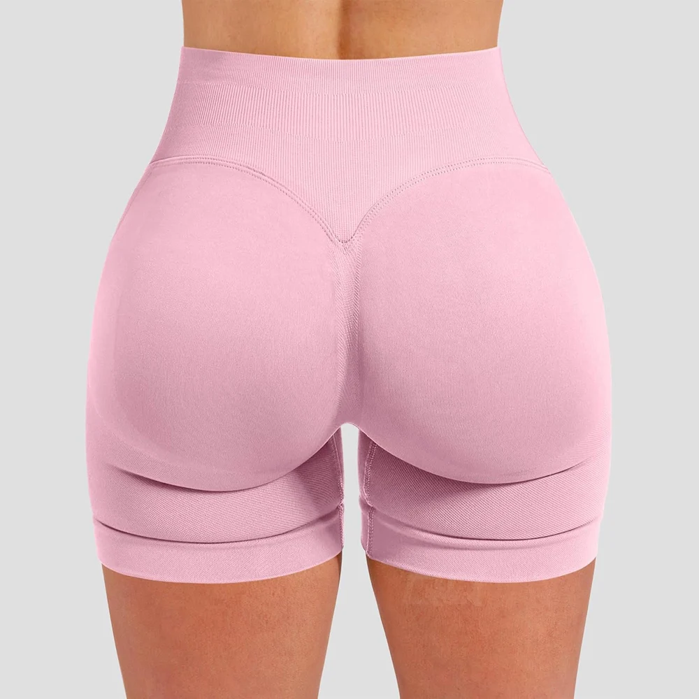 4.5" Impact Shorts Low Ribbed Band Yoga Shorts Seamless Flex Scrunch Bum Workout Gym Booty High Stretch Running