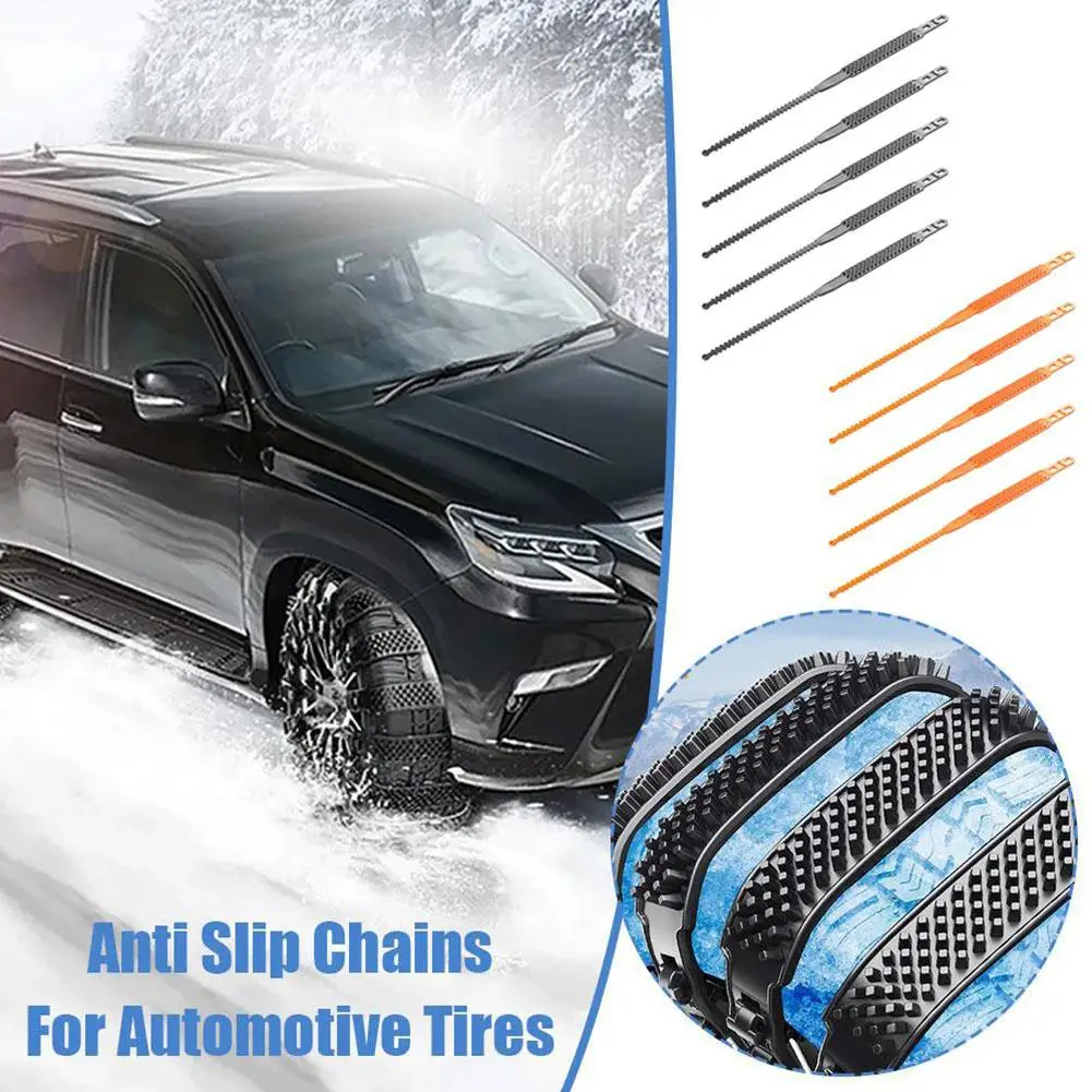 Winter Car Motor Snow Chain Antiskid Outdoor Snow Car Motorcycle Tire Emergency Anti-Skid Tyre Chains 5/10pcs Auto Accessories