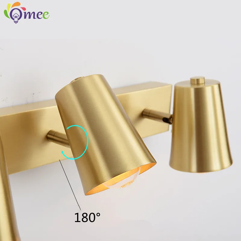 Omee Gold Modern Wall Lamps Vintage Home Lighting Living Room Bedroom Decoration Bathroom Vanity Light Fixture Wall Mount Lamps