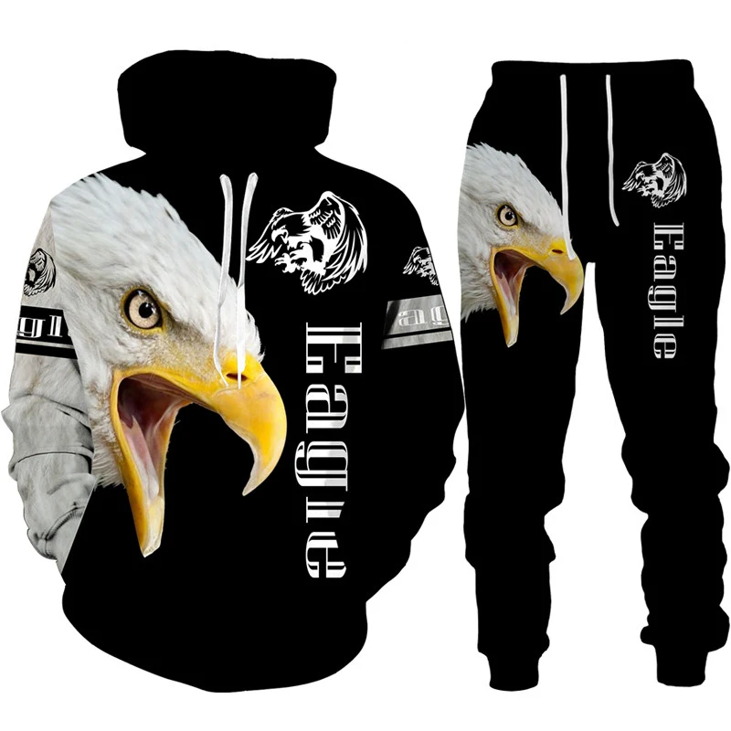 Cool USA Flag Eagle 3D Printed Hoodie/Suit Men Women Sweatshirts+Sweatpants Outfit Set Jogger Fashion Hip Hop Streetwear Clothes - Image 4