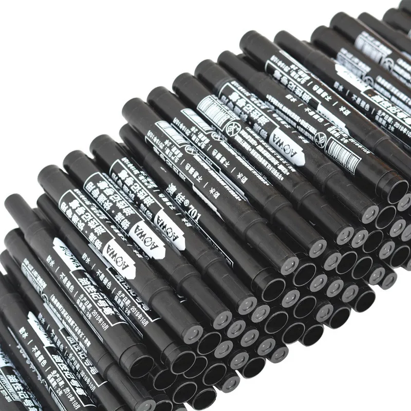 Permanent Paint Marker Pen Oily Waterproof Black for Tyre Markers Quick Drying 5pcs