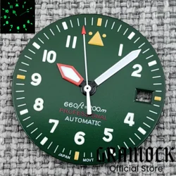 Enhanced Green Pilot Style Watch Dial and Hands with C3 Luminous Coating - NH35NH36 (14)